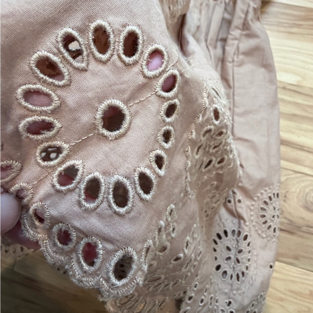 Abercrombie & Fitch Eyelet Puff Sleeve Mini Dress XS Cottagecore Croquette - Picture 10 of 12